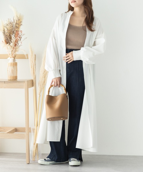 SLURR(スラ―)の「ボリュームシャツワンピース(ワンピース・レディース・ピンク系その他/サックスブルー/サックスブルー系3/オフホワイト・FREE)」の7枚目の写真