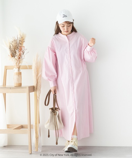 SLURR(スラ―)の「ボリュームシャツワンピース(ワンピース・レディース・ピンク系その他/サックスブルー/サックスブルー系3/オフホワイト・FREE)」の21枚目の写真