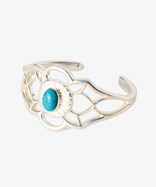 rehacer（レアセル）の「rehacer : Native Flower Bangle / ネイティヴ フラワーバングル（バングル/リストバンド・メンズ・ターコイズブルー・FREE）」の3枚目の写真