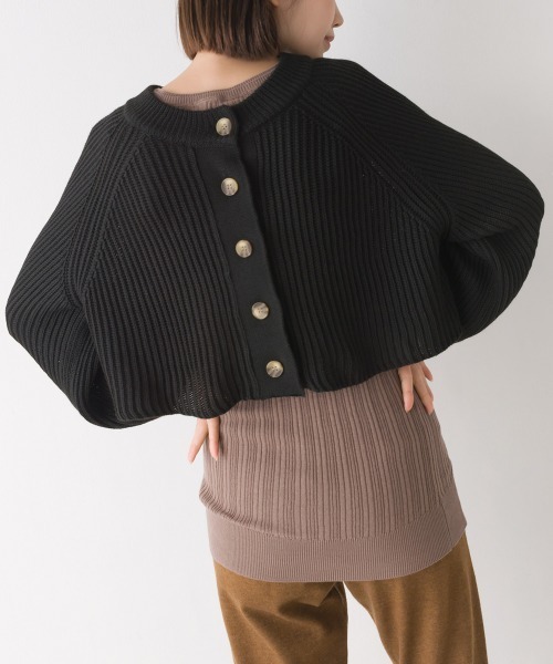 OMNES(オムネス)の「片畔編み2WAYショートプルオーバーニット(その他トップス・レディース・ブラック/アイボリー/ブルー/グリーン/ベージュ・FREE)」の20枚目の写真