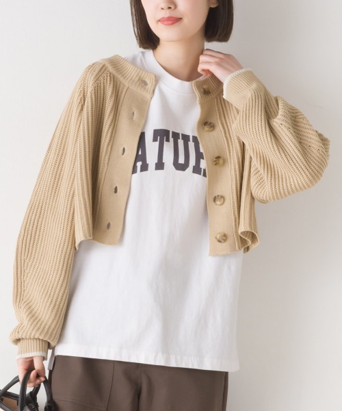 OMNES(オムネス)の「片畔編み2WAYショートプルオーバーニット(その他トップス・レディース・ブラック/アイボリー/ブルー/グリーン/ベージュ・FREE)」の12枚目の写真