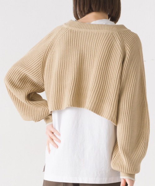 OMNES(オムネス)の「片畔編み2WAYショートプルオーバーニット(その他トップス・レディース・ブラック/アイボリー/ブルー/グリーン/ベージュ・FREE)」の14枚目の写真