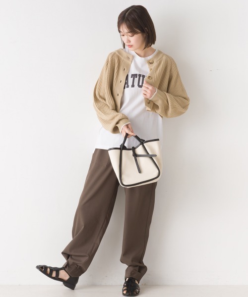 OMNES(オムネス)の「片畔編み2WAYショートプルオーバーニット(その他トップス・レディース・ブラック/アイボリー/ブルー/グリーン/ベージュ・FREE)」の15枚目の写真