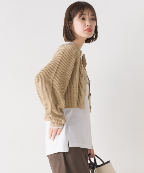 OMNES(オムネス)の「片畔編み2WAYショートプルオーバーニット(その他トップス・レディース・ブラック/アイボリー/ブルー/グリーン/ベージュ・FREE)」の16枚目の写真
