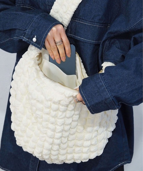 tiptop（ティップトップ）の「ポコポコジャガードショルダーバッグ（ショルダーバッグ・レディース・ブラック/アイボリー・FREE）」の8枚目の写真