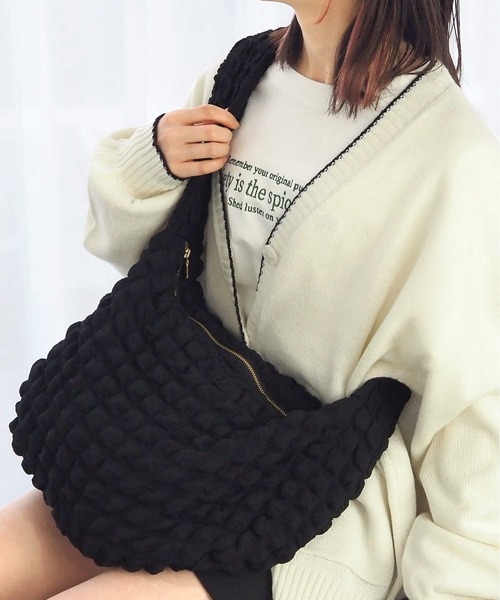 tiptop（ティップトップ）の「ポコポコジャガードショルダーバッグ（ショルダーバッグ・レディース・ブラック/アイボリー・FREE）」の12枚目の写真