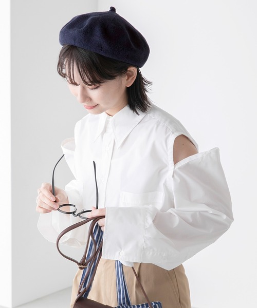 BONLECILL（ボンルシール）の「シーズンレスニットベレー帽（ハンチング/ベレー帽・レディース・グレー/アイボリー/ネイビー/ブラック・FREE）」の18枚目の写真