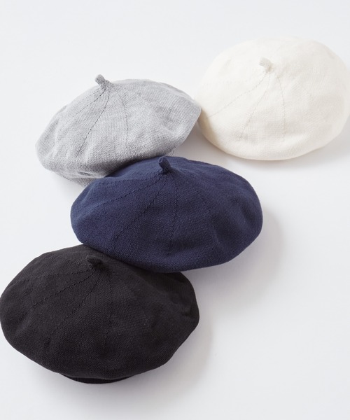 BONLECILL（ボンルシール）の「シーズンレスニットベレー帽（ハンチング/ベレー帽・レディース・グレー/アイボリー/ネイビー/ブラック・FREE）」の22枚目の写真