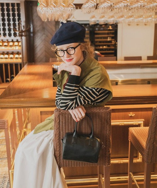 BONLECILL（ボンルシール）の「シーズンレスニットベレー帽（ハンチング/ベレー帽・レディース・グレー/アイボリー/ネイビー/ブラック・FREE）」の13枚目の写真