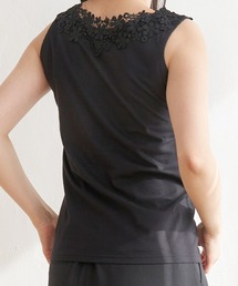 【接触冷感・UVカット】前後レースタンクトップ