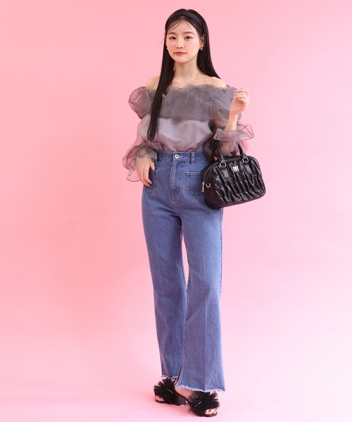 one after another NICE CLAUP（ワンアフターアナザーナイスクラップ）の「シアープリーツ×ラインストーンミュール（サンダル・レディース・アイボリー/ブラック・LARGE/SMALL/MEDIUM）」の12枚目の写真