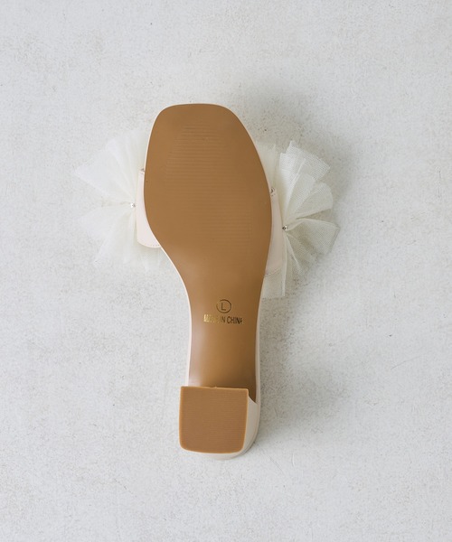 one after another NICE CLAUP（ワンアフターアナザーナイスクラップ）の「シアープリーツ×ラインストーンミュール（サンダル・レディース・アイボリー/ブラック・LARGE/SMALL/MEDIUM）」の10枚目の写真