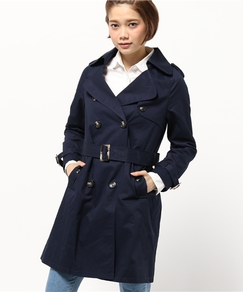 OUTLET(アウトレット)の「【Discoat】トレンチコート(トレンチコート・レディース・ネイビー・MEDIUM/LARGE/SMALL)」の1枚目の写真
