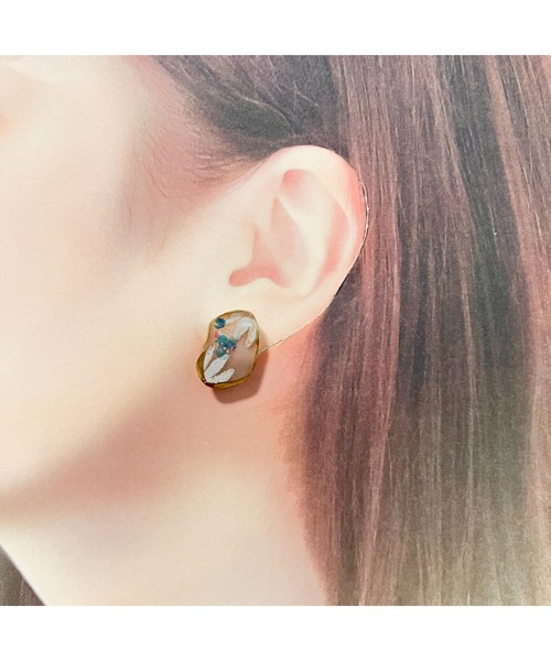 tone(トーン)の「【masamiyabi】アゲートスライスピアス(MA)(ピアス(両耳用)・レディース・サックスブルー/ベージュ/ピンク系その他・FREE)」の12枚目の写真