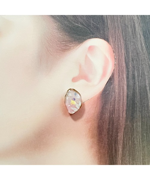 tone(トーン)の「【masamiyabi】アゲートスライスピアス(MA)(ピアス(両耳用)・レディース・サックスブルー/ベージュ/ピンク系その他・FREE)」の9枚目の写真
