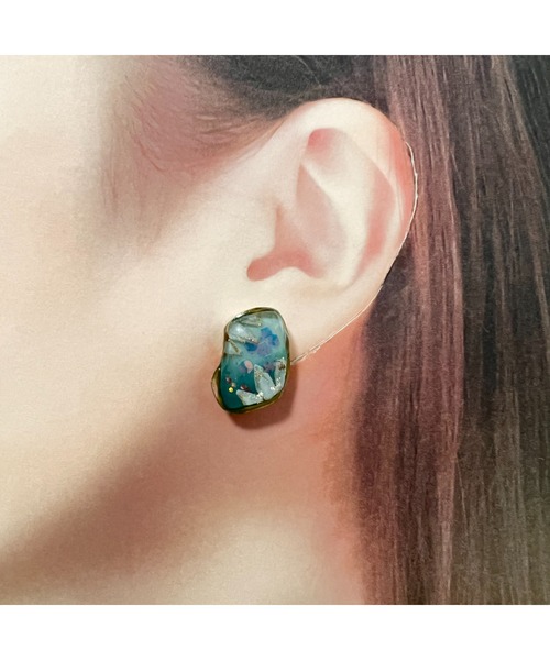 tone(トーン)の「【masamiyabi】アゲートスライスピアス(MA)(ピアス(両耳用)・レディース・サックスブルー/ベージュ/ピンク系その他・FREE)」の8枚目の写真