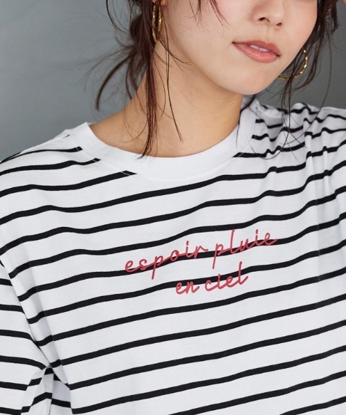Pierrot(ピエロ)の「選べるプリントロゴTシャツ(Tシャツ/カットソー・レディース・ホワイト×ブラック/ホワイト系その他/ホワイト系その他2・LL/M/L)」の6枚目の写真