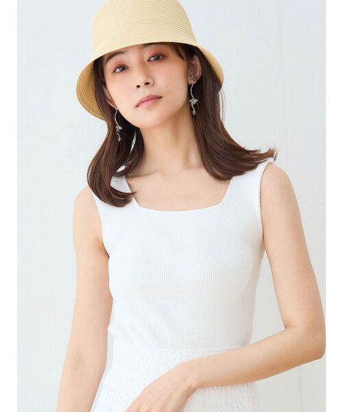 MERCURYDUO(マーキュリーデュオ)の「2WAYリングデザインコンパクトニット(ニット/セーター・レディース・オフホワイト/ブラック/パープル/イエロー・FREE)」の2枚目の写真