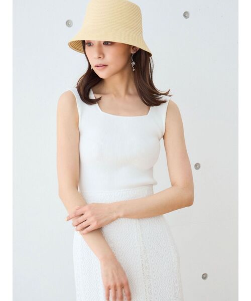 MERCURYDUO(マーキュリーデュオ)の「2WAYリングデザインコンパクトニット(ニット/セーター・レディース・オフホワイト/ブラック/パープル/イエロー・FREE)」の11枚目の写真