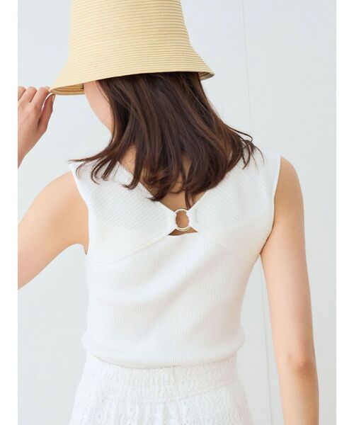 MERCURYDUO(マーキュリーデュオ)の「2WAYリングデザインコンパクトニット(ニット/セーター・レディース・オフホワイト/ブラック/パープル/イエロー・FREE)」の12枚目の写真