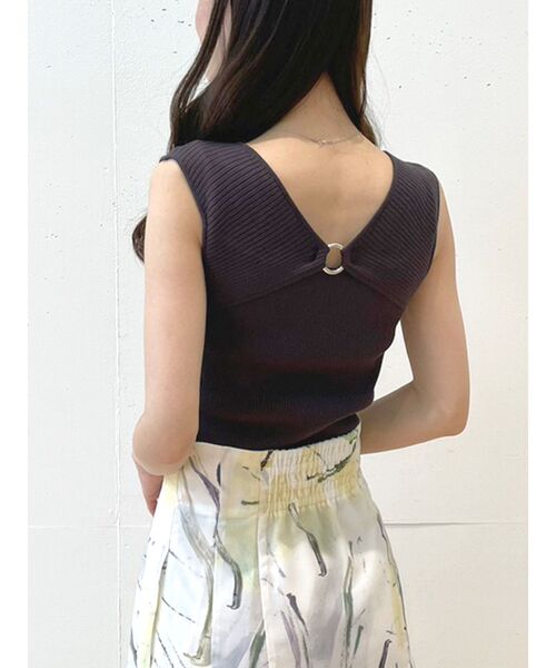 MERCURYDUO(マーキュリーデュオ)の「2WAYリングデザインコンパクトニット(ニット/セーター・レディース・オフホワイト/ブラック/パープル/イエロー・FREE)」の16枚目の写真