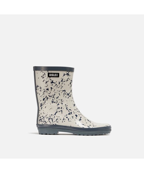 AIGLE(エーグル)の「エリオサボティロン プリント ラバーブーツ(レインシューズ・レディース・ネイビー/ホワイト/レオパード・37/36/35/38/39/40)」の2枚目の写真