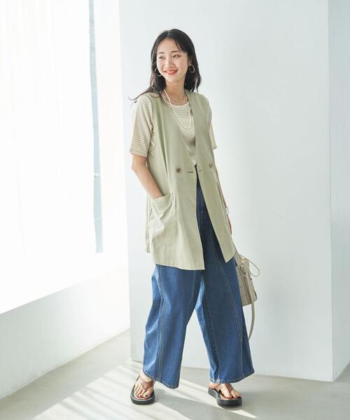 coen（コーエン）の「ダブルブレストジレ（ベスト・レディース・ブラック/ベージュ・M/L）」の12枚目の写真