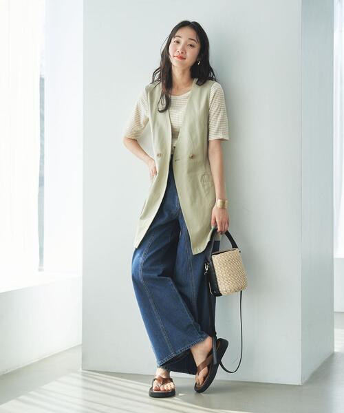 coen（コーエン）の「ダブルブレストジレ（ベスト・レディース・ブラック/ベージュ・M/L）」の14枚目の写真