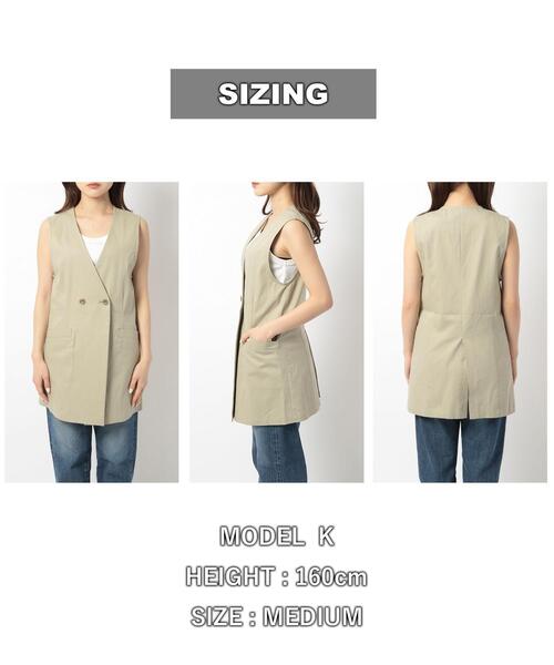 coen（コーエン）の「ダブルブレストジレ（ベスト・レディース・ブラック/ベージュ・M/L）」の17枚目の写真