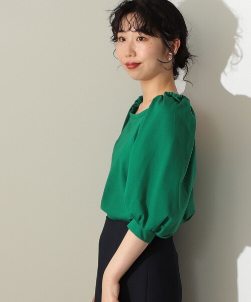 Demi-Luxe BEAMS（デミルクス ビームス）の「Demi-Luxe BEAMS / コンパクト フレンチテリー プルオーバー（Tシャツ/カットソー・レディース・ブラック/レッド系その他/グリーン・38/36）」の22枚目の写真