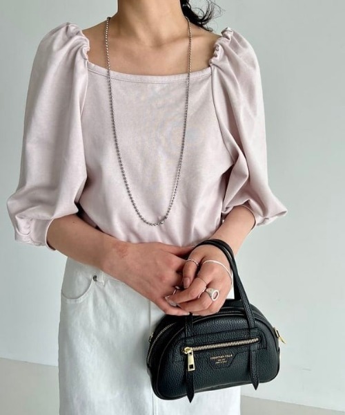 Demi-Luxe BEAMS（デミルクス ビームス）の「Demi-Luxe BEAMS / コンパクト フレンチテリー プルオーバー（Tシャツ/カットソー・レディース・ブラック/レッド系その他/グリーン・38/36）」の3枚目の写真