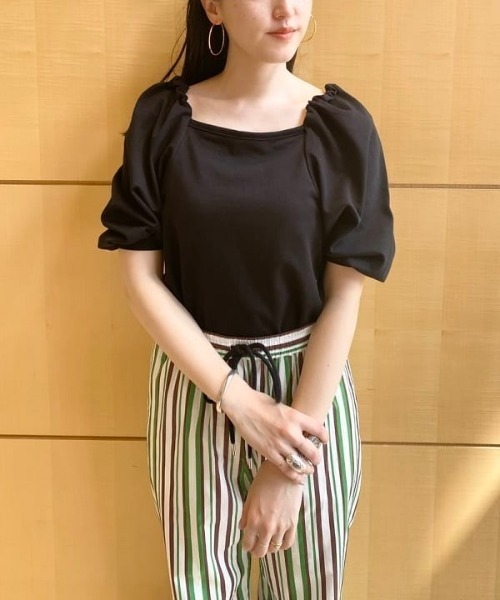 Demi-Luxe BEAMS（デミルクス ビームス）の「Demi-Luxe BEAMS / コンパクト フレンチテリー プルオーバー（Tシャツ/カットソー・レディース・ブラック/レッド系その他/グリーン・38/36）」の7枚目の写真