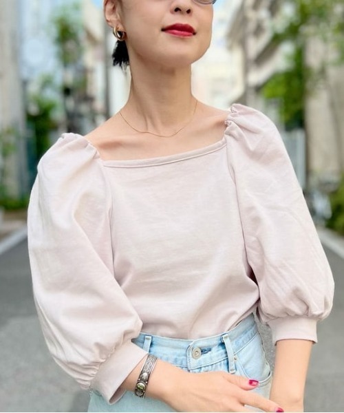 Demi-Luxe BEAMS（デミルクス ビームス）の「Demi-Luxe BEAMS / コンパクト フレンチテリー プルオーバー（Tシャツ/カットソー・レディース・ブラック/レッド系その他/グリーン・38/36）」の5枚目の写真