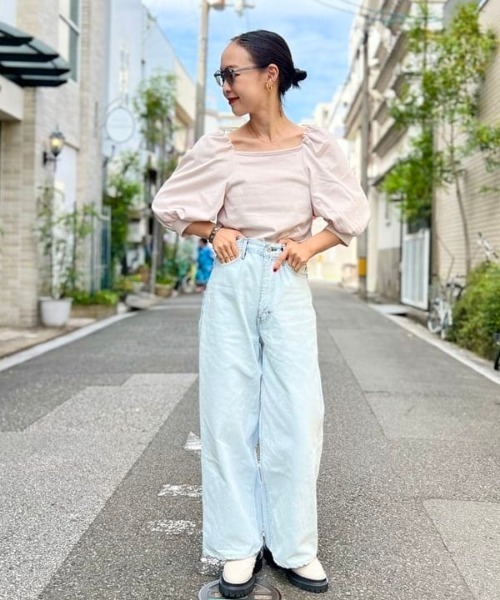 Demi-Luxe BEAMS（デミルクス ビームス）の「Demi-Luxe BEAMS / コンパクト フレンチテリー プルオーバー（Tシャツ/カットソー・レディース・ブラック/レッド系その他/グリーン・38/36）」の6枚目の写真