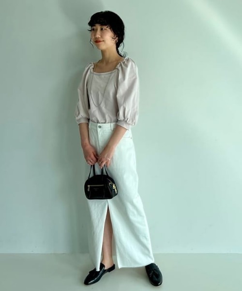 Demi-Luxe BEAMS（デミルクス ビームス）の「Demi-Luxe BEAMS / コンパクト フレンチテリー プルオーバー（Tシャツ/カットソー・レディース・ブラック/レッド系その他/グリーン・38/36）」の4枚目の写真