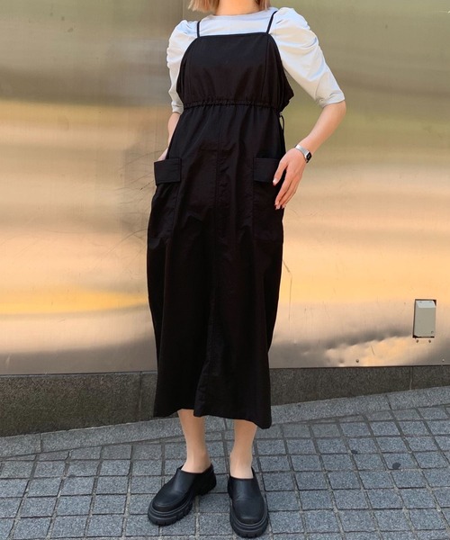 3.3 Field Trip （3.3フィールドトリップ）の「3.3 Field Trip／ポケットキャミワンピ　2199381（ワンピース・レディース・クリーム/ブラック/カーキ・MEDIUM/FREE）」の6枚目の写真