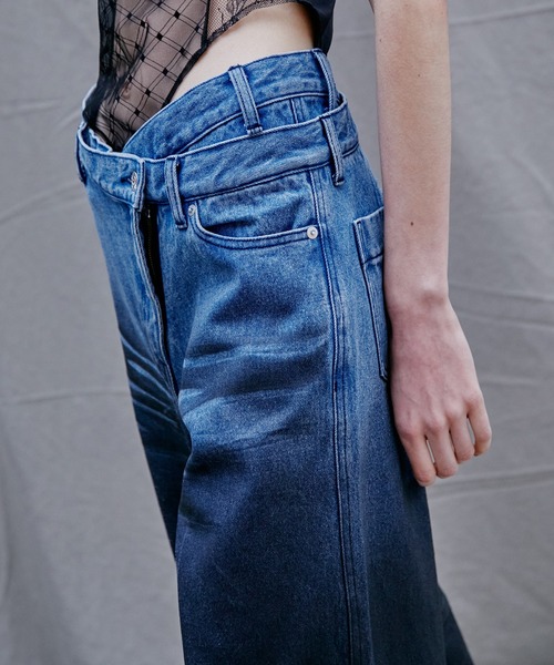 PRANK PROJECT(プランクプロジェクト)の「スプレーワイドデニム / Spray Wide Denim(デニムパンツ・レディース・ブルー/ブラック・36/38)」の5枚目の写真