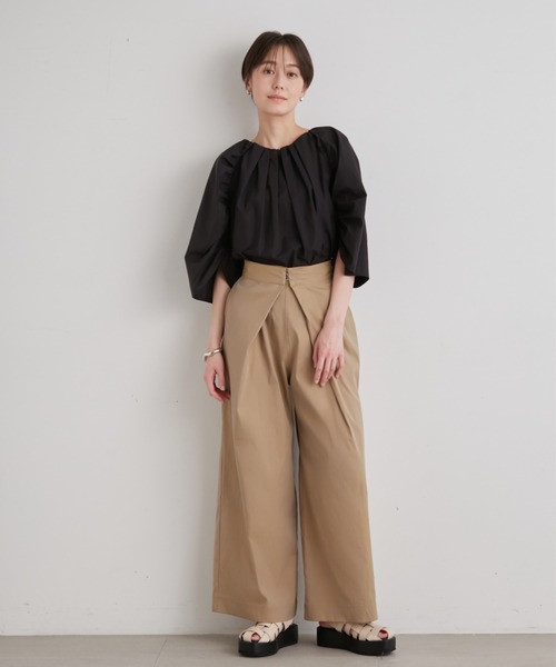 emmi(エミ)の「【emmi atelier】フロントタックワイドチノパンツ(チノパンツ・レディース・ベージュ・0/1)」の13枚目の写真
