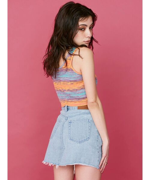 EVRIS（エヴリス）の「グラデボーダーニットタンクトップ（タンクトップ・レディース・オレンジ/グリーン/パープル/イエロー・FREE）」の12枚目の写真