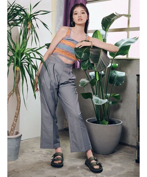 EVRIS（エヴリス）の「グラデボーダーニットタンクトップ（タンクトップ・レディース・オレンジ/グリーン/パープル/イエロー・FREE）」の21枚目の写真