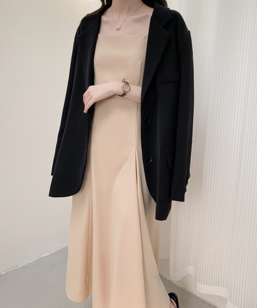 ABITOKYO(アビトーキョー)の「ハイウエスト切替フレアキャミワンピース(ワンピース・レディース・チャコールグレー/ブラック/ベージュ/ブラウン・S/M)」の6枚目の写真