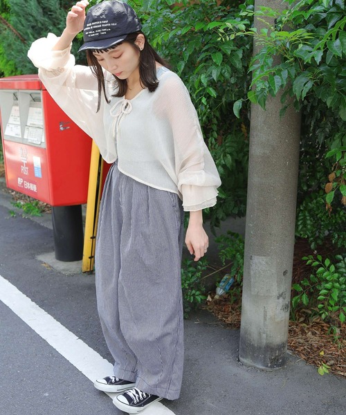 Crisp(クリスプ)の「レースリブタンクトップ(タンクトップ・レディース・アイボリー/ブルー/グレー/ブラウン/ミント/ピンクベージュ/ベージュ・FREE)」の20枚目の写真