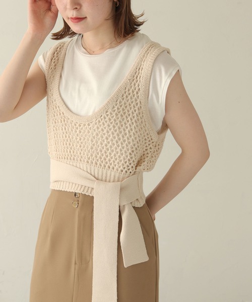 CLEIO（クレイオ）の「【CLEIO】ニットビスチェ（ベスト・レディース・アイボリー/モカ・FREE）」の21枚目の写真