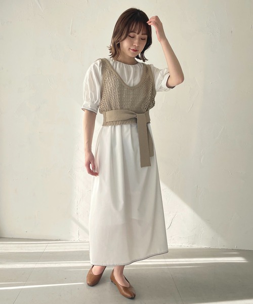 CLEIO（クレイオ）の「【CLEIO】ニットビスチェ（ベスト・レディース・アイボリー/モカ・FREE）」の5枚目の写真