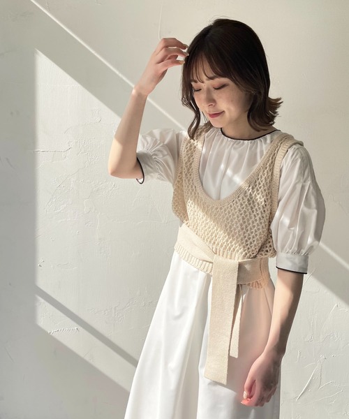 CLEIO（クレイオ）の「【CLEIO】ニットビスチェ（ベスト・レディース・アイボリー/モカ・FREE）」の12枚目の写真