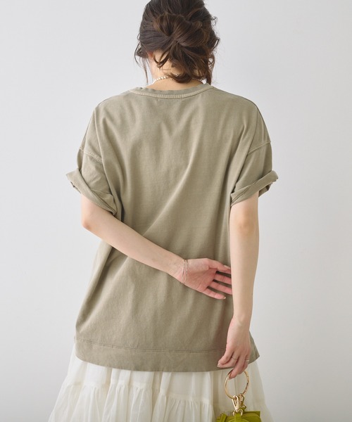 PUAL CE CIN(ピュアルセシン)の「ヴィンテージライクロックT(Tシャツ/カットソー・レディース・オフホワイト/チャコールグレー/ライトベージュ/オリーブ・FREE)」の9枚目の写真