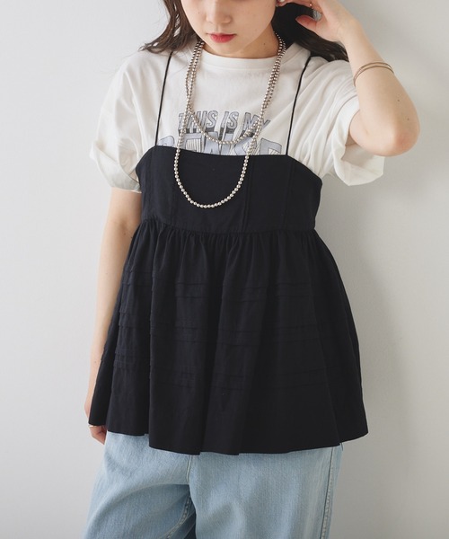 PUAL CE CIN(ピュアルセシン)の「ヴィンテージライクロックT(Tシャツ/カットソー・レディース・オフホワイト/チャコールグレー/ライトベージュ/オリーブ・FREE)」の5枚目の写真