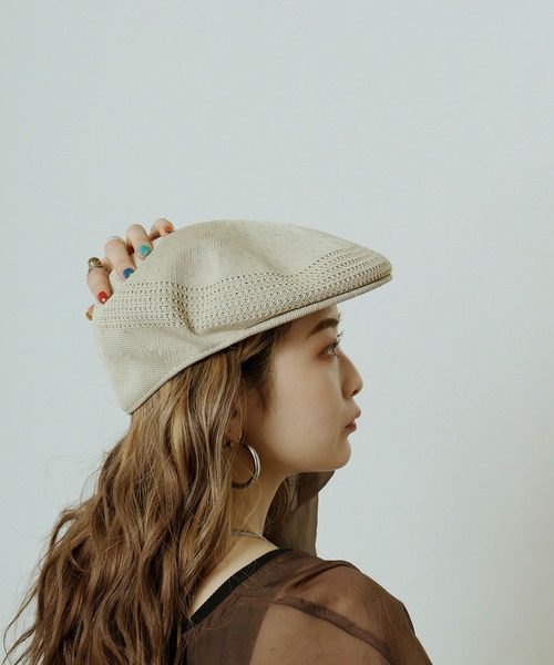 KANGOL（カンゴール）の「KANGOL TROPIC 504 VENTAIR ハンチング（ハンチング/ベレー帽・レディース・アッシュグレー/ブラック/ベージュ/チャコール/グリーン/ブラック×ゴールド/ブラウン/ホワイト・L/M/XL）」の7枚目の写真