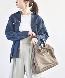 quaranciel（カランシエル）の「quaranciel:〈洗濯機可能〉オーバー サイズ デニム シャツ（シャツ/ブラウス）」