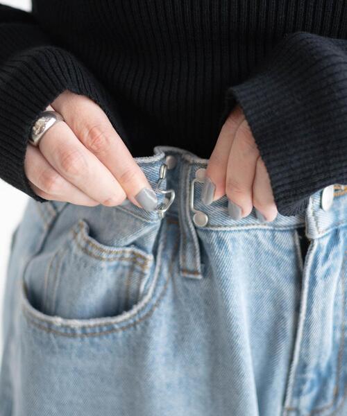 WEGO（ウィゴー）の「WEGO/ウエストフックデニムパンツ（デニムパンツ・レディース・ブラック/ライトインディゴブルー・FREE）」の5枚目の写真